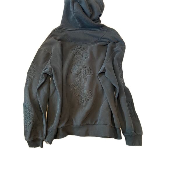 booHooMan Raised Tropical Black Hoodie Men's M - Picture 2 of 7